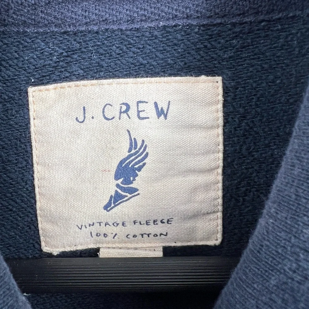 J.CREW Sweater Jacket Williamsburg Sportsmen Vintage Fleece Blue Full Zip Size L